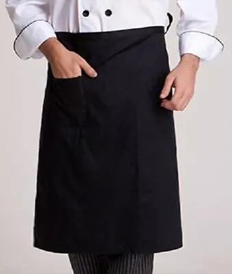 Long Waist Aprons Chefs Apron Waiters Bars Chefs Full Length Apron Black • £7.96