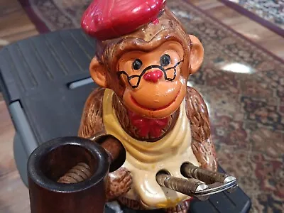 Vintage Ceramic Monkey Nut Cracker & Picks Holder 8” X 5” Taiwan  • $19.99