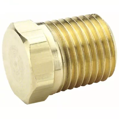 1/2  Male NPT Brass Hex Head Plug Made In USA-4pcs • $10.25