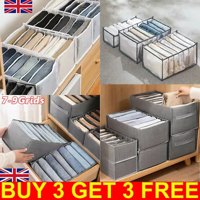 Folding Drawer Organizer Clothes Box T-shirt Jeans Leggings Closet Storage Box • £5.99