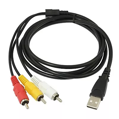 New 5ft USB Male A To 3 RCA AV TV Adapter Cord Cable Red Yellow White • $7.99