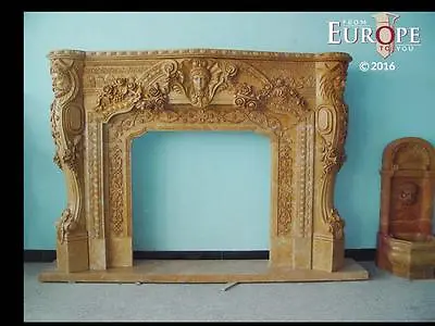 Beautiful Hand Carved Victorian Style Solid Marble Fireplace Mantel - Lst56 • $5500