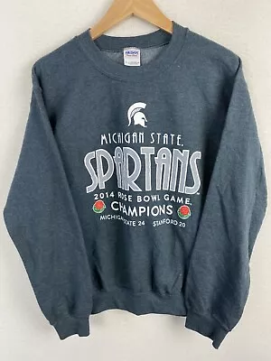 2013 Michigan State Rose Bowl Print Crewneck Sweatshirt Men’s Gray￼ Small Gildan • $17.47