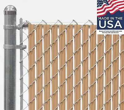 6 Ft High Beige Wave Slat™ Single Wall Privacy Chain Link Fence Slats • $78.95