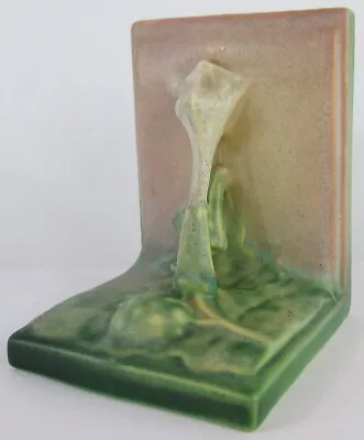 SINGLE BOOKEND! Vintage ROSEVILLE ART Pottery: Matte Pink THORNAPPLE Pattern EXC • $45