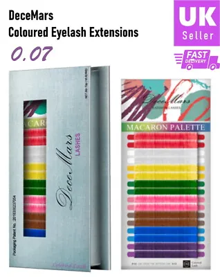 Coloured Eyelash Extensions DeceMars Faux Mink Lashes Individual Volume 0.07 C D • £7.99