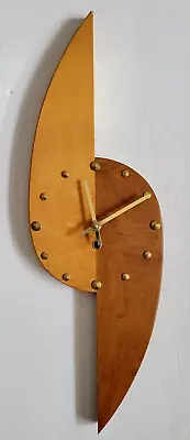 Vtg 60s Mid Century Modern MCM 2 Tone Wood  Wall Clock Master Crafters 22  • $375