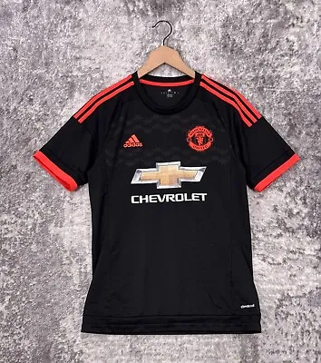 Adidas Manchester United Jersey Small Mens Black 2015 / 2016 Kit • $49.99