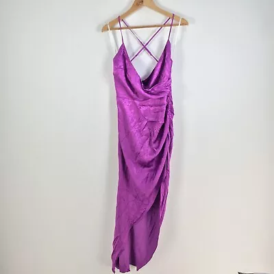 Azzurielle Womens Slip Maxi Dress Size 14 Purple Sleeveless Vneck 055408 • $47.96