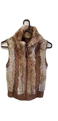 Sleevless Natural Rabbit Jacket Light Brown  • $13.99