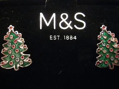£9.99 • Buy M&s Mens / Womens / Ladies Christmas Cufflinks - Christmas Tree - Rrp£15 - Bnib