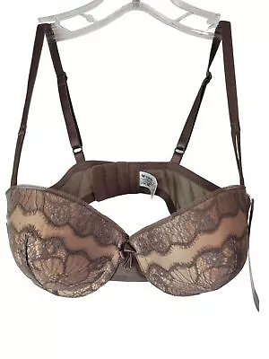 NWT Wacoal Captivation Push Up Bra Womens 32C Cappuccino 858184 Lace Underwire • $40.78