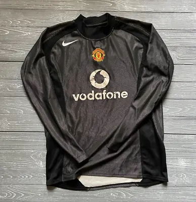 Vintage Manchester United 2004/2005 Goalkeeper Football Shirt Jersey Nike Mens L • $113.23