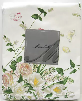 Mirabello Italy Cotton Tablecloth Floral Bouquet Di Erika 63x90 • $59.99