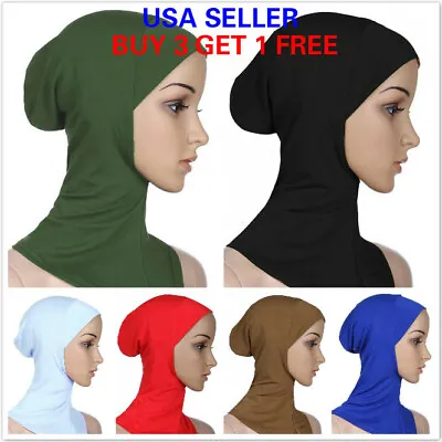 Muslim Neck Cover Head Scarf Inner Hijab Caps Islamic Underscarf Ninja Scarf Hat • $6.99