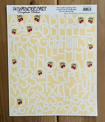 1 Sheet Vintage MARY ENGELBREIT White Capital Alphabet Numbers Cherries Stickers • $12