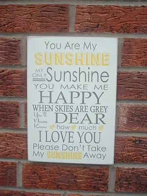 £7.99 • Buy You Are My Sunshine Song Lyrics Wooden Sign Gift Idea Plaque Birthday Gift
