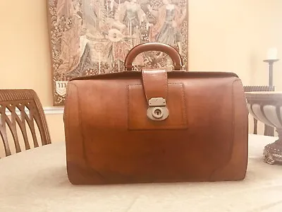 MORREYS BRAND  Tan Cowhide Leather Lawyers / Doctors Briefcase - Made In England • $199
