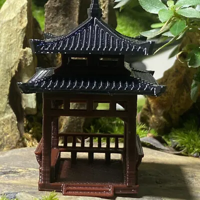  Aquarium Pavilion Landscaping Ornament Garden Bonsai Pavilion Fish Tank • £4.66