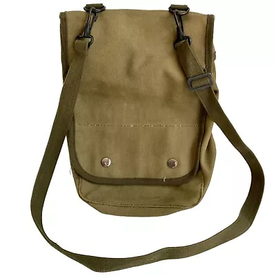 Vintage Military Canvas Map Bag Shoulder Strap OD Green • $29