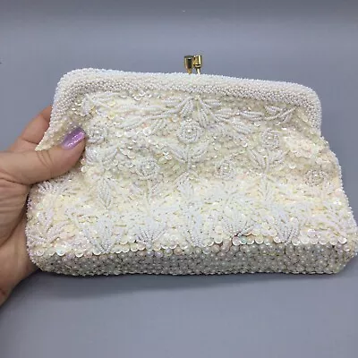 Beautiful Sharonee Sequins Beads Handbag Clutch Purse Made In British Hong Kong • $29.50