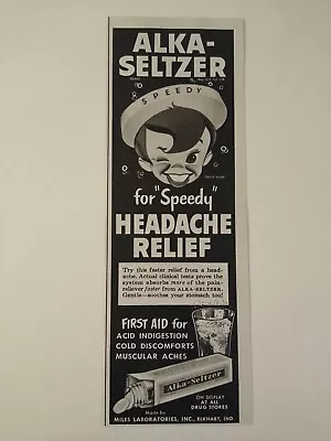 1954 Alka-Seltzer  Speedy  Headache Relief Vintage Print Ad • $7.95