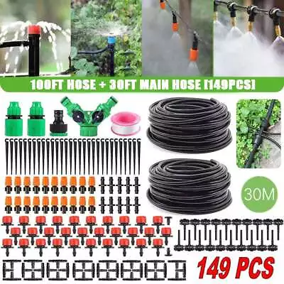 100FT 50FT Auto Drip Irrigation System Kit Timer Micro Sprinkler Garden Watering • $13.31