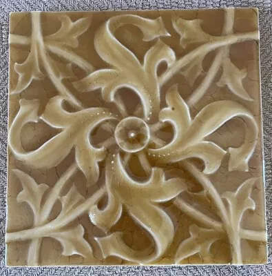 1 Antique American Encaustic TILE Fireplace Mantel Ceramic AE Limited ART RARE • $74