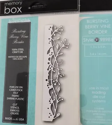 Memory Box Bursting Berry Vine Border Die 98981  NEW • £9.99