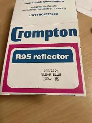 CROMPTON Lighting Branded Coloured BLUE 100w ES E27 R95 LAMP Reflector Spot • £2.50