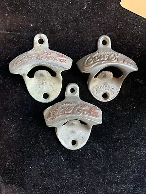 Vintage Drink Coca-Cola Wall Mount Bottle Openers Starr U.S.A Lot Of (3) Get All • $19.90