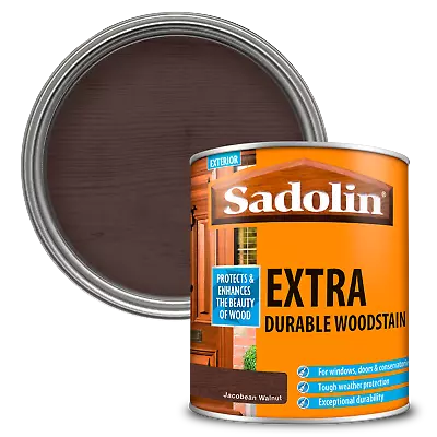 Sadolin Extra Durable Woodstain Jacobean Walnut 1L • £24