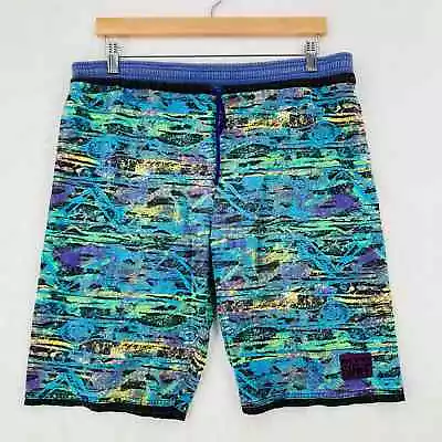 Vintage MTO Surf Retro Shorts Medium 10  Inseam Cotton Drawstring USA Made • $16.24