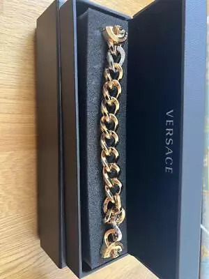 Versace Medusa Chain Bracelet Curb Chain Gold • $513.46