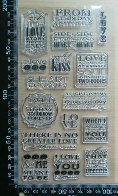 £3.25 • Buy Clear Acrylic Unmounted Stamps Love Sentiments, Wedding Valentine Anniversary