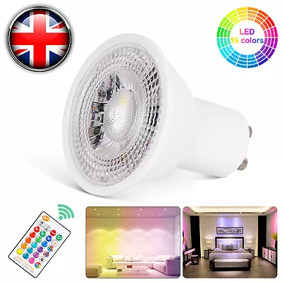 GU10 5W LED Bulbs Light RGB 16 Colour Changing Spotlight Lamp + Remote Control • £4.99