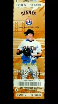 San Francisco Giants Vs Mont. Expos Game #9 Ticket Stub 4/30/00 At Pac Bell Park • $16.81