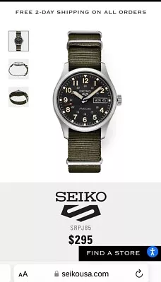 Seiko 5 Five Sports SRPJ85 Automatic Mid Field Black Nylon Strap Made In Japan • $218.50