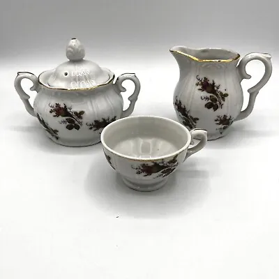 Moss Rose Creamer And Sugar And Teacup Only Tea Set Pieces Japan Demitasse Gold • $12.95