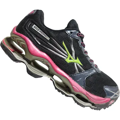 MIZUNO Running Shoes Wave Prophecy Black/Pink 7.5US/5UK/38EU Lace-Up Sneakers • $66.69