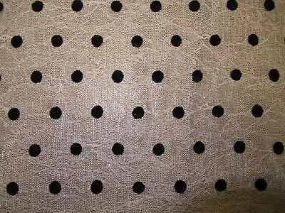 Mesh Lace Fabric By The Yard - Blush/Black Dots • $16