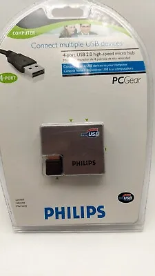 Philips PC Gear 4 Port USB 2.0 High Speed Micro Hub PH1621 • $9.40