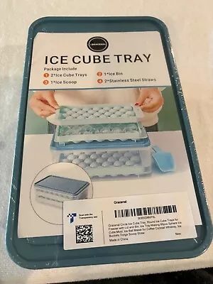 New Ice Cube Trays With Bin Scoop2 Stainless Steel Straw • $12