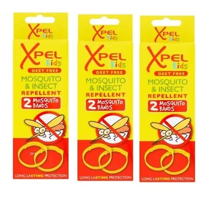 6 X Xpel Kids Mosquito & Insect Repellent Mosquito Bands DEET FREE • £4.89