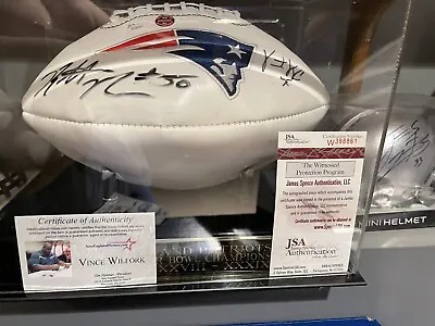 Rob Ninkovich Vince Wilfork Signed Patriots 2014 Football JSA COA W/ Case Auto • $350