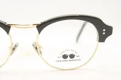 Black Gold Browline Glasses Combination 1960s Style Glasses Malcolm X • $134