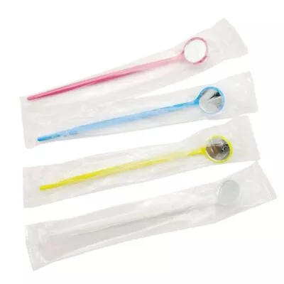  Dental Disposable Exam Mouth Mirrors Oral Plain Glass Reflector Plastic Handle • $161.49