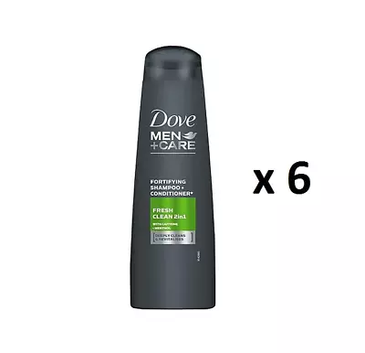 Dove Men+Care 2 In 1 Fortifying Shampoo & Conditioner Fresh Clean 6x250ml • £15.99