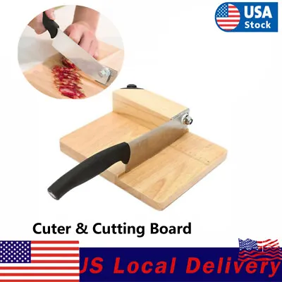 Biltong Cutter Jerky Slicer Beef Cutter Knife Slicer With Wood Cutting Board • $35.33