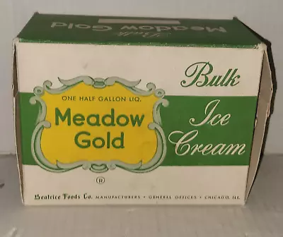Meadow Gold Bulk Ice Cream Vintage Cardboard Box Chicago Illinois • $48